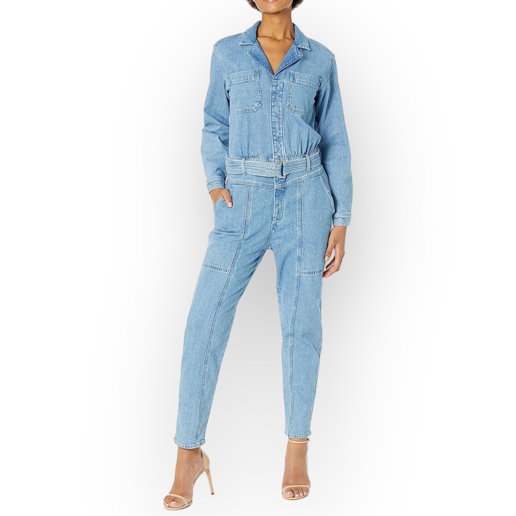 Lucky Brand Womens Surplus Jumpsuit Medium Wash Denim Size Large